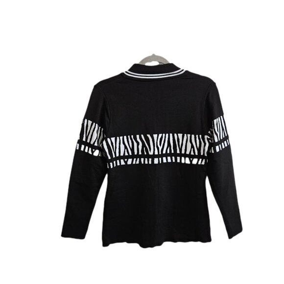 Newland Ski Gstaad Half Zip Sweater Pullover Audrey Hepburn Black White Red L - Picture 6 of 11